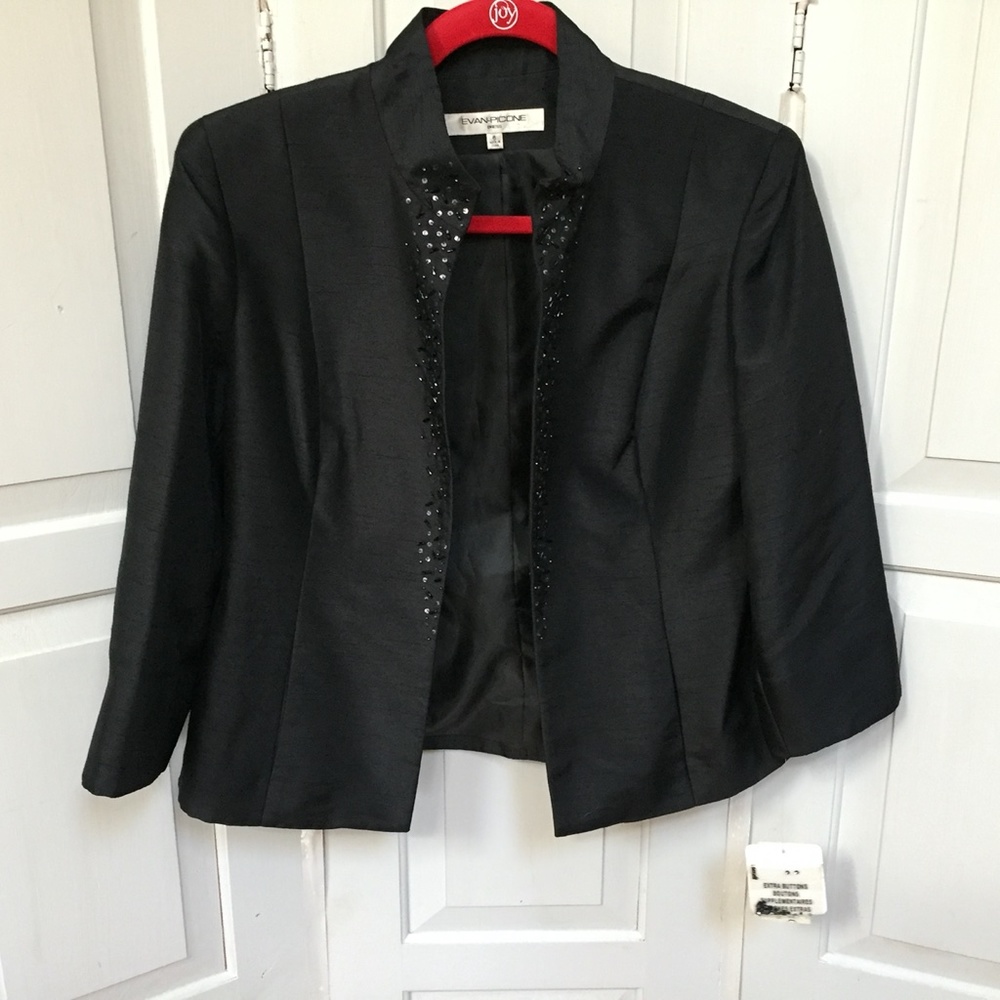 Evan Picone Black Embellished Blazer